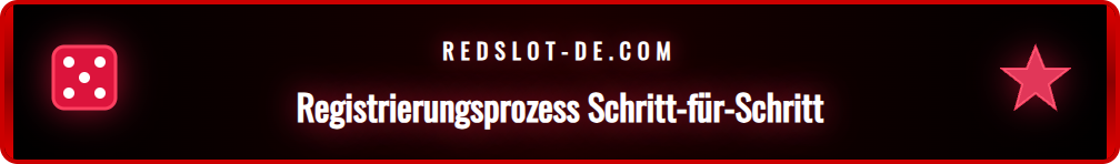 Anleitung zur sicheren Kontoerstellung auf der offiziellen Redslot Seite.