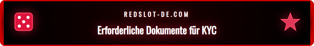 Nahaufnahme der für die Redslot Verifizierung benötigten Dokumente.