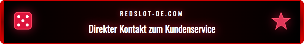 Screenshot der Kontaktseite mit Optionen für den Redslot Kundenservice.